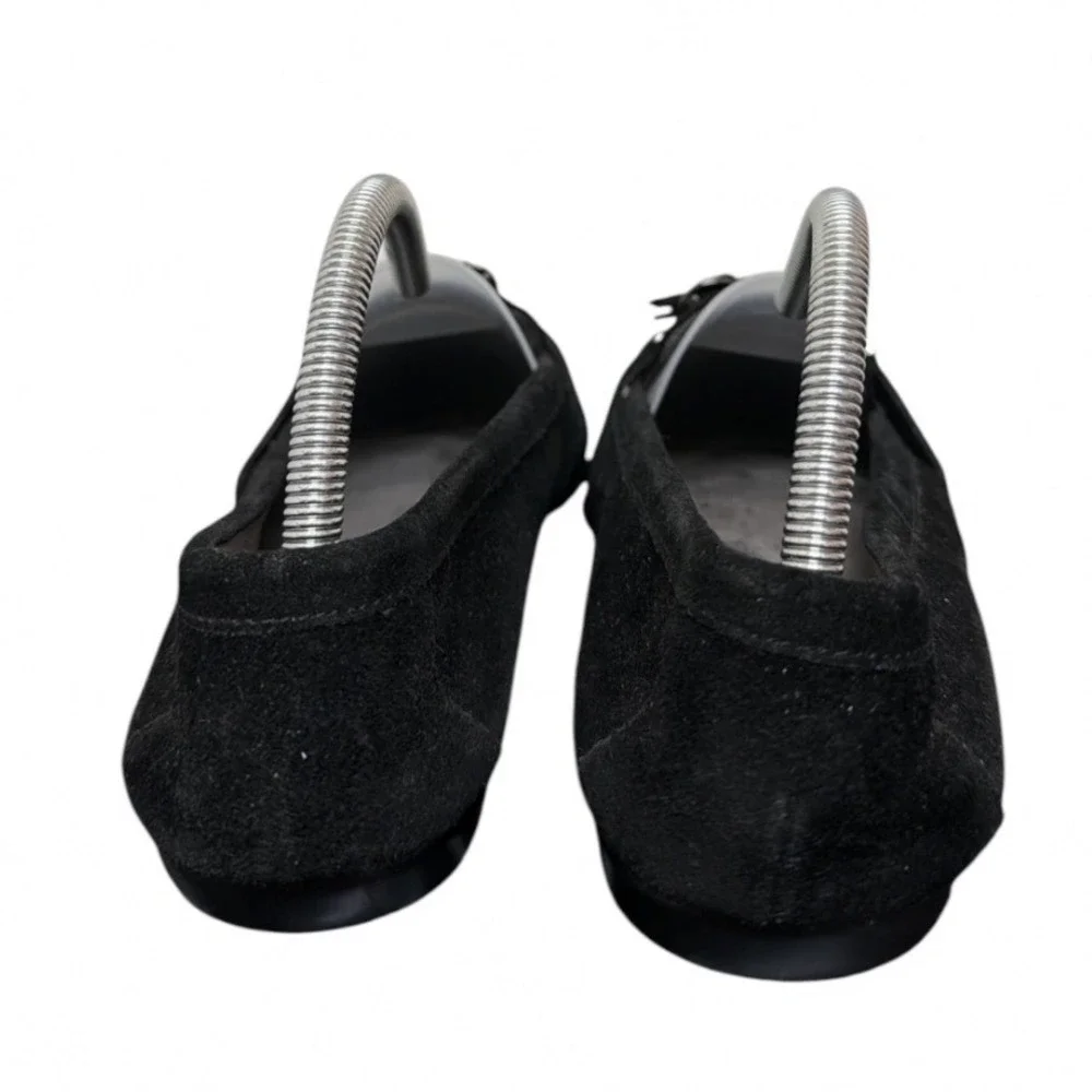 Aerosoles Stitch N Turn Loafers Womens 9 Black Suede Tassel Chain Flats